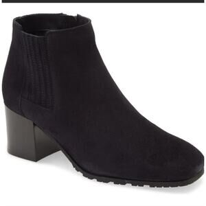 Aquatalia Charlotte Weatherproof Suede Black Bootie - 8.5